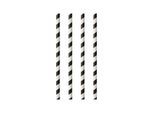 Trinkhalme Papstar Stripes, Einweg, L 240 x Ø 6 mm, aus FSC®-zertifiziertem Papier, schwarz-weiß, 100 Stück