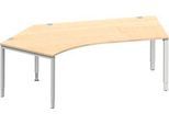 Schäfer Shop Genius Winkelschreibtisch MODENA FLEX 135°, Ansatz links, B 2165 mm, Ahorn
