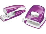 LEITZ® Bürolocher + Tischheftgerät Wow SET, metallic-violett