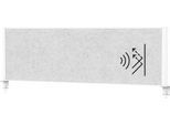 MAUL Tisch-Trennwand MAULconnecto, Akustikvlies 4000 g/m², Aluminiumprofil, B 1600 x H 500 mm, Akustik hellgrau, weiß