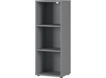 Aktenregal Aalborg, 2 verstellbare Einlegeböden, Möbelgleiter, Spanplatte melaminharzbeschichtet, B 450 x T 400 x H 1200 mm, graphit