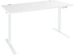 Schäfer Shop Genius Schreibtisch AERO FLEX, elektrisch höhenverstellbar, Rechteck, T-Fuß, B 1200 mm, weiß/weiß + Memorypanel