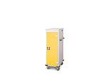 Laptopwagen mit Ladefunktion, 2-Punkt-Verriegelung, Feststellbremse, CH-Stecker, 10 Fächer, B 530 x T 1250 x H 500, gelb