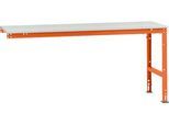 Manuflex Ansatztisch UNIVERSAL Standard, 2000 x 800 mm, Melamin lichtgrau, rotorange