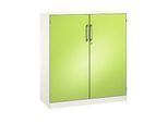 Flügeltürenschrank ASISTO C 3000, 3 Ordnerhöhen, B 1200 mm, weiß/virdingrün