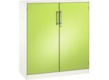 Flügeltürenschrank ASISTO C 3000, 3 Ordnerhöhen, B 1000 mm, weiß/virdingrün