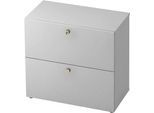 Hängeregistraturschrank TOPAS LINE, 2 Ordnerhöhen, mit Vollauszug, lichtgrau/lichtgrau
