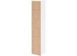 Schließfachschrank Topas Line, 6 Ordnerhöhen, 6 Fächer, Zylinderschloss, B 400 x T 420 x H 2156 mm, weiß/Eiche