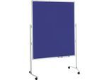 MAUL Moderationstafel Pro, B 1200 x H 1500 mm, Whiteboard/Textil, blau