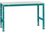 Manuflex Grundtisch UNIVERSAL Standard, Tischplatte Melamin, 1500x800, wasserblau