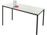 Schäfer Shop Pure Stahlrohrtisch, Rechteck, Quadratrohrfuß, B 1600 x T 700 x H 720 mm, lichtgrau/schwarz