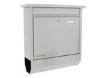 Rottner Briefkasten Lettero Inox, Wandmontage, Namensschlid & Postrolle, Zylinderschloss, inkl. 2 Schlüssel, Edelstahl, B 370 x T 100 x H 410 mm