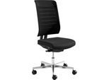 Schäfer Shop Genius Bürostuhl SSI PROLINE PREMIUM S2, teilautomatische Synchronmechanik, ohne Armlehnen, Netz-Rückenlehne, schwarz/alusilber