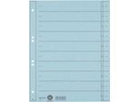 LEITZ® Trennblätter, DIN A4, Zahlen, 100 Stück, hellblau