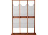 Update Display Boden-Prospektständer WoodMagazine, 30 x DIN A4, doppelseitig, Buchenholz, Acrylglas, freistehend, Buche