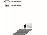 Einlegewanne für asecos Sicherheitsschränke der UB90 Serie, Polyethylen, schwarz, B 426 x T 205 x H 20 mm, 1,5 l