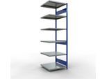 Schulte Lagertechnik Fachbodenregal-Stecksystem MULTIplus 250, Anbauregal, Längenriegel, 2500x750x800 mm, 6 Böden, enzianblau/verzinkt