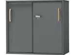 Schäfer Shop Select Schiebetürenschrank Start Off Wood, 2 OH, abschließbar, B 800 x T 420 x H 726 mm, Holz, graphit