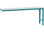 Manuflex Ansatztisch UNIVERSAL Spezial, 2000 x 800 mm, Melamin lichtgrau, wasserblau