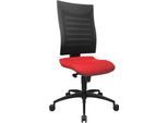 Schäfer Shop Pure Bürostuhl SSI PROLINE S1, Synchronmechanik, ohne Armlehnen, 3D-Netz-Rückenlehne, Bandscheibensitz, rot/schwarz