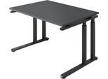 Schäfer Shop Select Schreibtisch SET UP, C-Fußgestell, 1200x800, graphit/graphit