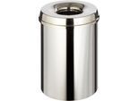Abfallsammler für Innenanwendung, 30 L, selbstlöschend, Korpus Edelstahl/Deckel Edelstahl