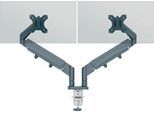 Monitorarm Leitz Ergo Dual, für 2 Displays bis 32" & bis 9 kg, dreh- und neigbar, höhenverstellbar, Kabelführung, VESA, dunkelgrau