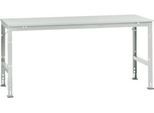 Manuflex Arbeitstisch UNIVERSAL Standard, 2000 x 1000 mm, Kunststoff lichtgrau, lichtgrau