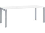 Schäfer Shop Select Schreibtisch LOGIN, 4-Fuß, B 1600 x T 800 x H 740 mm, weiß/weißalu