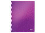 LEITZ Notizbuch WOW 4638, DIN A4, kariert, violett