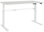 Schäfer Shop Select Schreibtisch Moxxo IQ, elektrisch höhenverstellbar, Rechteck, C-Fuß, B 1800 x T 800 x H 725-1185 mm, lichtgrau/weiß