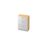 Hängeregistraturschrank, 3 OH, B 800 x T 420 mm, Buche-Dekor/silber