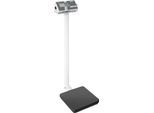 Personenwaage KERN MPB 300K100, bis 300 kg, BMI- und Hold-Funktion, Batterie- oder Netzbetrieb, Stahl, mit Stativ, weiß/schwarz, inkl. Arbeitsschutzhaube