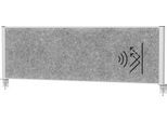 MAUL Tisch-Trennwand MAULconnecto, Akustikvlies 4000 g/m², Aluminiumprofil, B 1600 x H 500 mm, Akustik dunkelgrau, silber