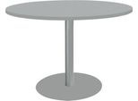 Schäfer Shop Select Besprechungstisch BST, bis 6 Personen, Kreis, Tellerfuß, B 1200 x T 1200 x H 617-817 mm, lichtgrau/weißaluminium RAL 9006