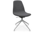 Konferenzsessel Topstar Sitness Life 1.1, dreh-/sitzhöhenverstellbar, ohne Armlehnen, B 460 x T 390 x H 450-480 mm, 4-Fußgestell, Alu poliert & Stoff, anthr.