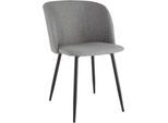 Konferenzstuhl, 2er-Set, B 570 x T 540 x H 810 mm, gepolstert, Gestell schwarz, Stoffbezug grau