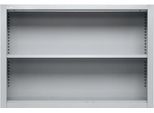 Schäfer Shop Select Aufsatzregal MS, 2 OH, B 1200 x T 400 x H 800 mm, Stahlblech, Weißaluminium