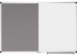 Kombiboard Legamaster UNITE, Pinboard & Whiteboard, B 900 x T 12,6 x H 600 mm, Markerablage, lackierter Stahl & Filz, weiß & grau