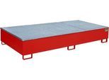 Bauer Regalwanne RW-GR 2700-3 PE, mit PE-Einsatz, mit Gitterrost, L 2665 x B 1315 x H 440 mm, feuerrot RAL 3000