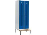 Schäfer Shop Select Kleiderspind, mit Sitzbank, 2 Abteile, 400 mm, Zylinderschloss, Tür enzianblau