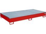 Bauer Regalwanne RW-GR 2700-2 PE, mit PE-Einsatz, mit Gitterrost, L 2665 x B 1315 x H 305 mm, feuerrot RAL 3000