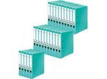 FALKEN Recycolor Ordner, DIN A4, Rückenbreite 50 mm, 25 Stück, türkis