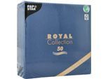 Servietten Papstar Royal Collection, 5 x 50 Stück, 1/4-Falz, Stoffoptik, 400 x 400 mm, Papier, dunkelblau