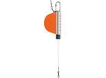 Federzug HAHN+KOLB Autostat Typ 7200, Traglast 0,3 bis 1,5 kg, Seilauszugslänge bis 1600 mm, Rückholer, Absturzsicherung, Spezialkunststoff, orange