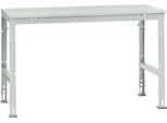 Manuflex Grundtisch UNIVERSAL Standard, Tischplatte Kunststoff, 1500x800, lichtgrau