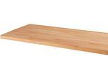 Arbeitsplatte, 40 mm stark, Gewindehülsen, in Längsrichtung riegelverl. Buchenholz, B 1500 x T 700 mm