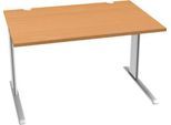 Schäfer Shop Pure Schreibtisch PLANOVA BASIC, Rechteck, C-Fuß, B 1200 x T 800 x H 717 mm, Buche/weiß + Kabelkanal
