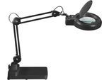 LED-Lupenleuchte MAULvisio, Leistung 8 W, 1200 lm, 3-Dioptrien-Linse, drehbarer Standfuß, schwarz