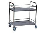 Edelstahl-Tischwagen 2 Etagen, mit Berandung, 825 x 500 mm